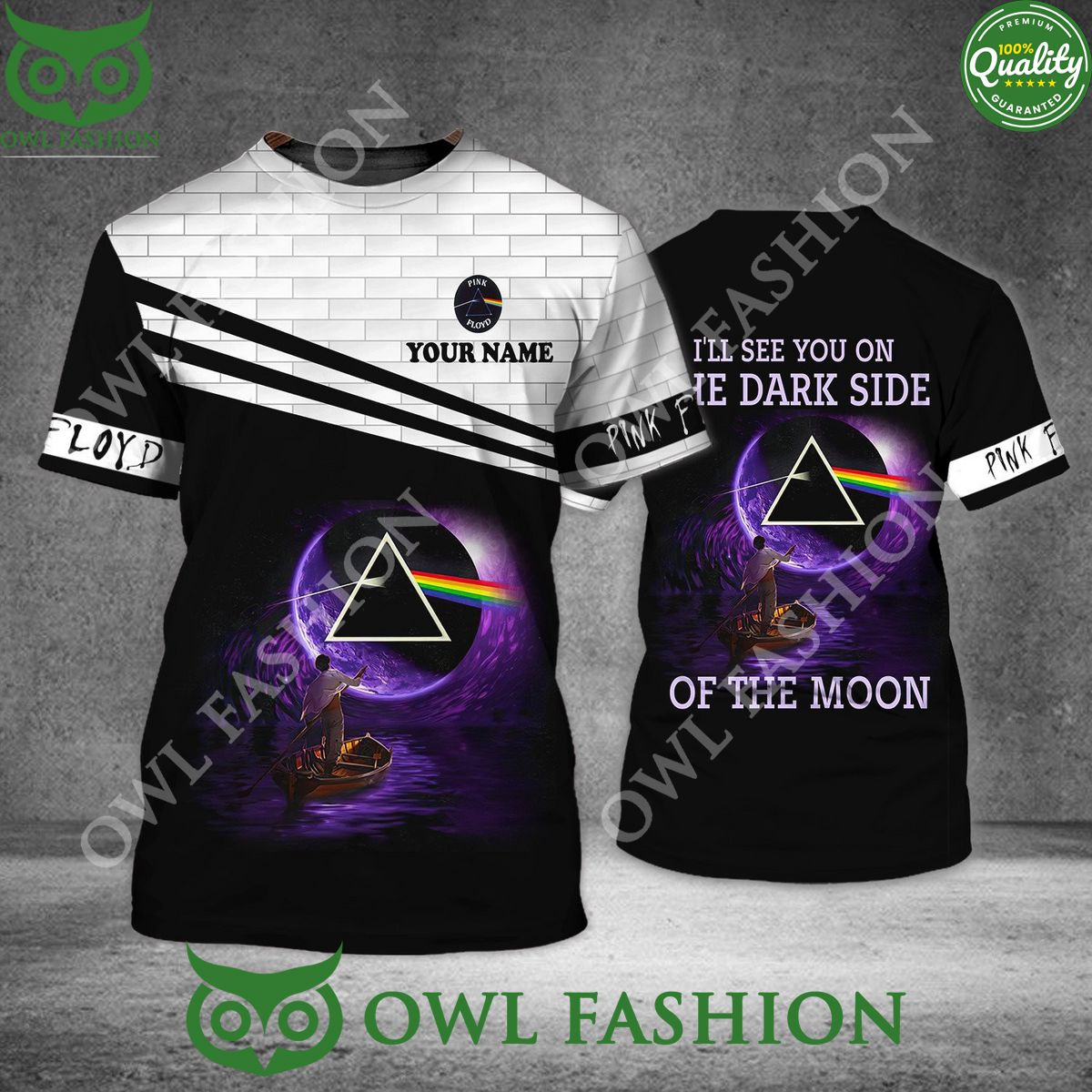 Personalized Pink Floyd I'll see you on the dark side of the moon 3D t shirt