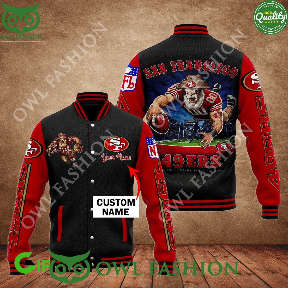 Personalized SF49 Mascot NFC West Champions Varsity Jacket