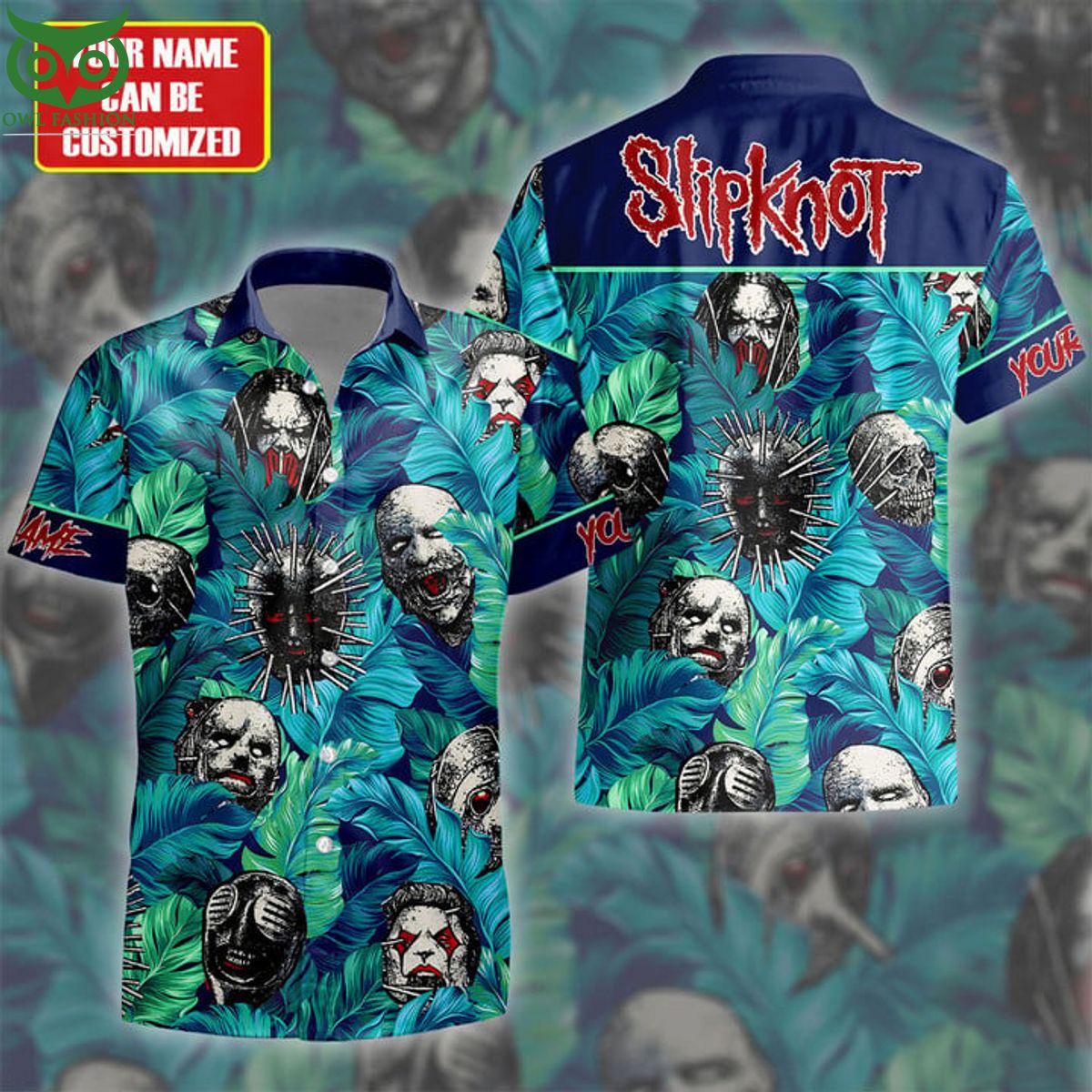Personalized Slipknot Halloween Horror Characters Blue Hawaii Shirt
