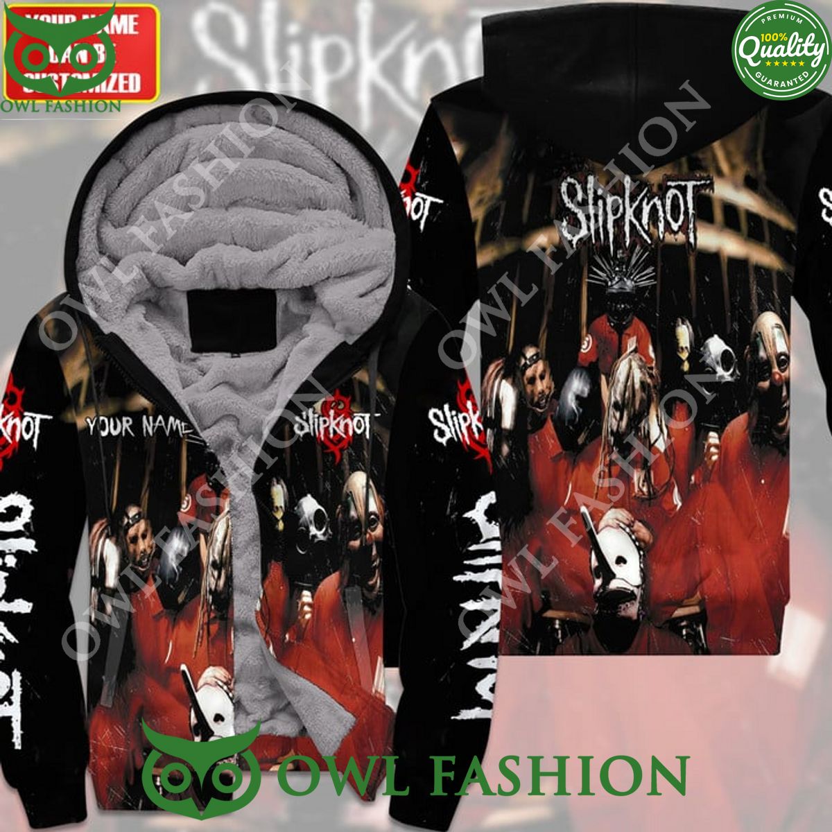 Personalized Slipknot Rock Band 3D AOP Fleece hoodie