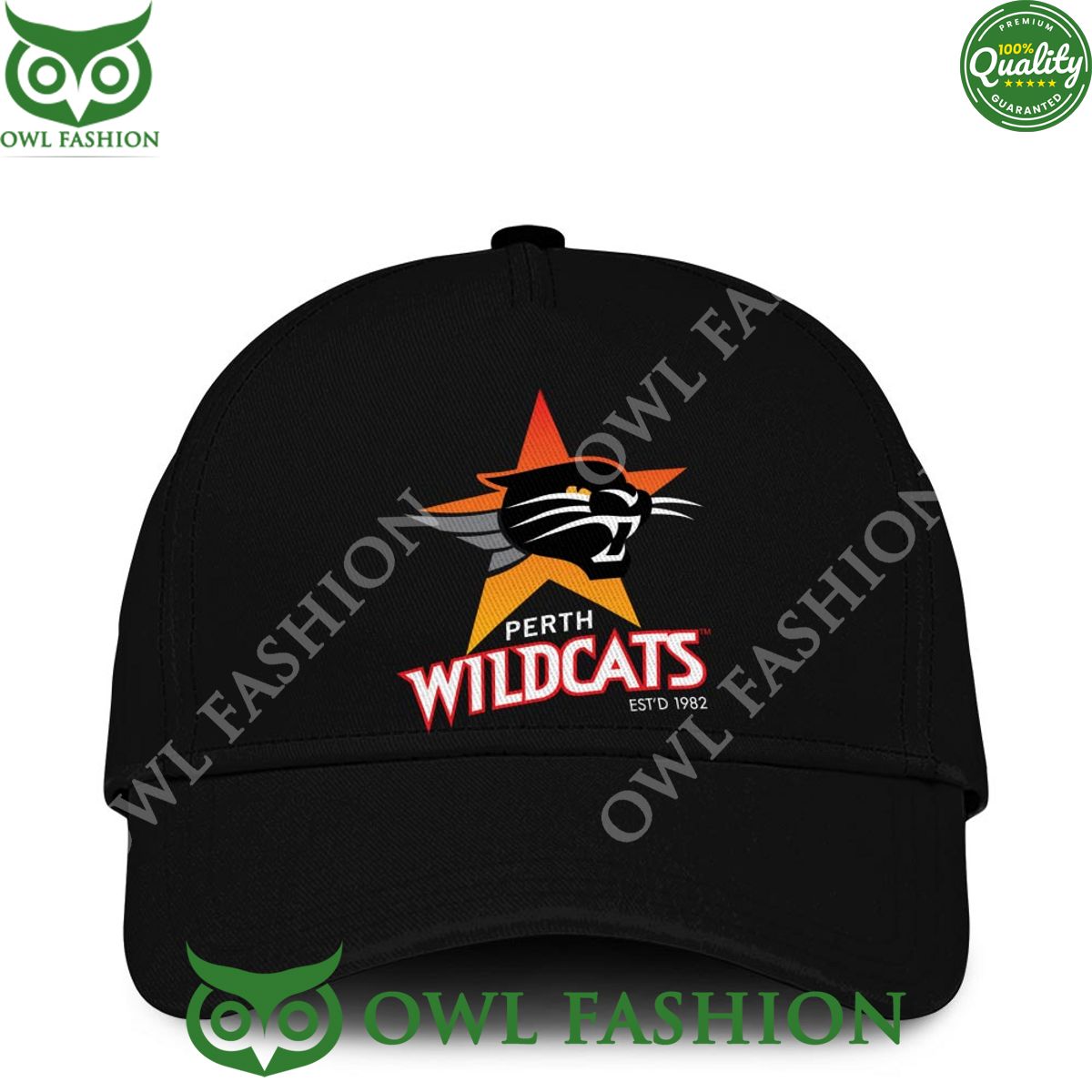 Perth Wildcats Basketball Team 2024 Champion Printed Black Cap