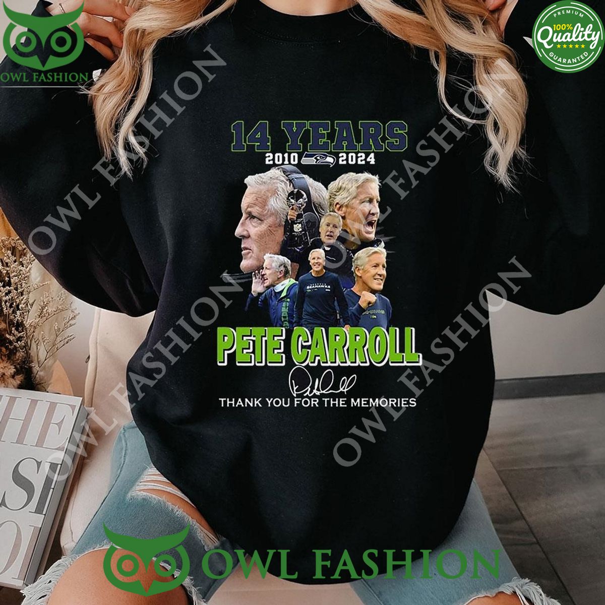 Pete Carroll 14 Years 2010 2024 Thank You For The Memories Tshirt