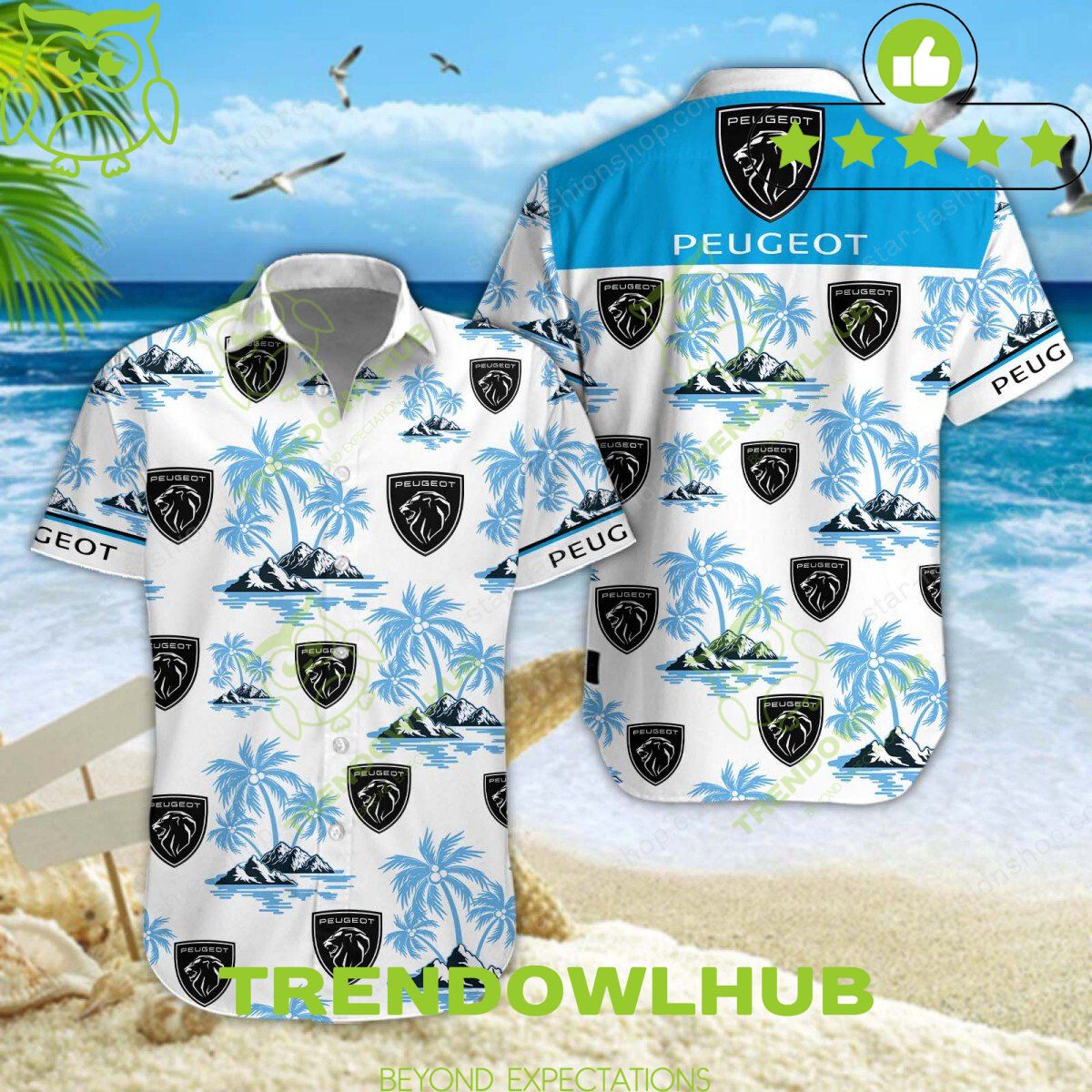 Peugeot French Automobile Brand Hawaiian Shirt and Short