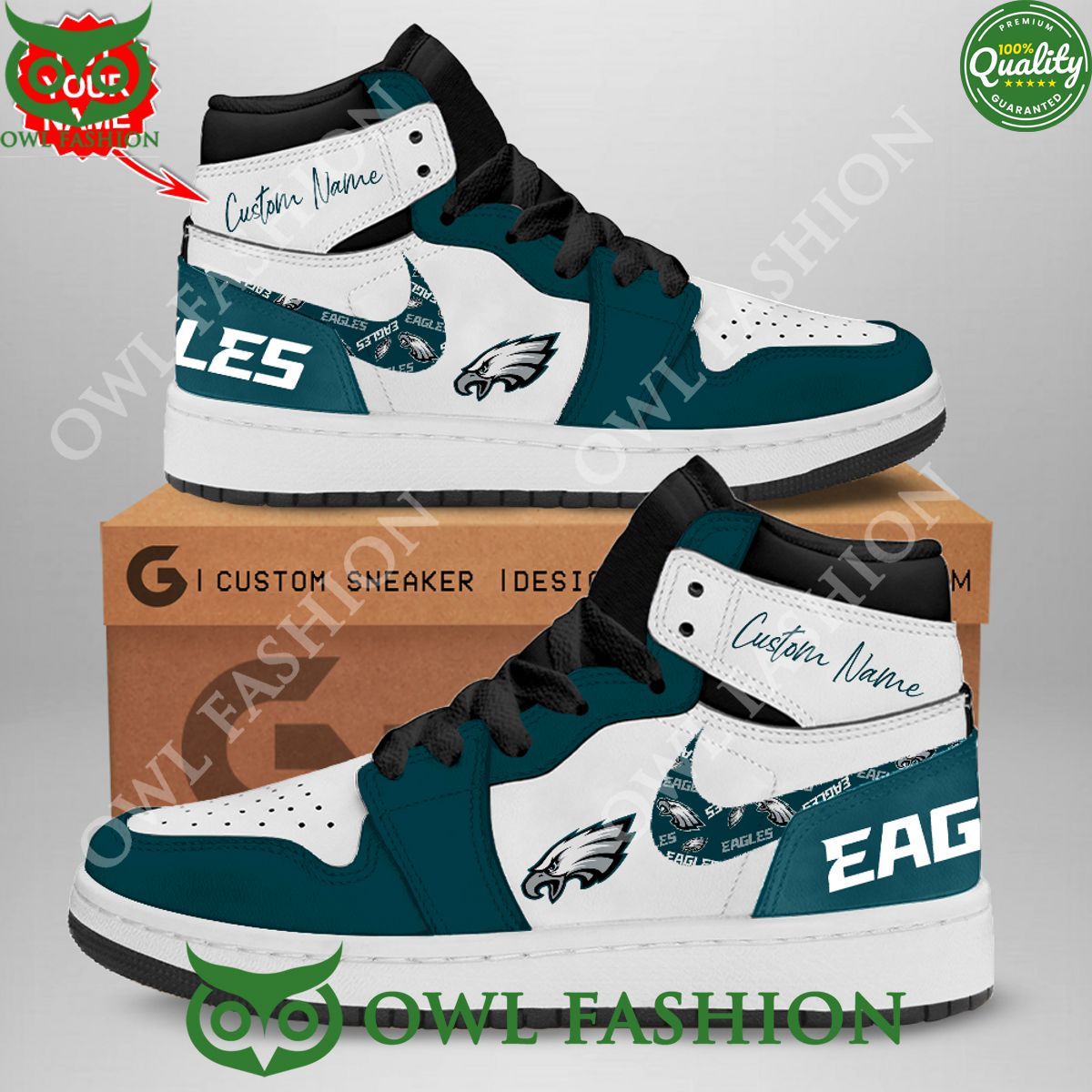 Philadelphia Eagles Football Champion Custom Air Jordan