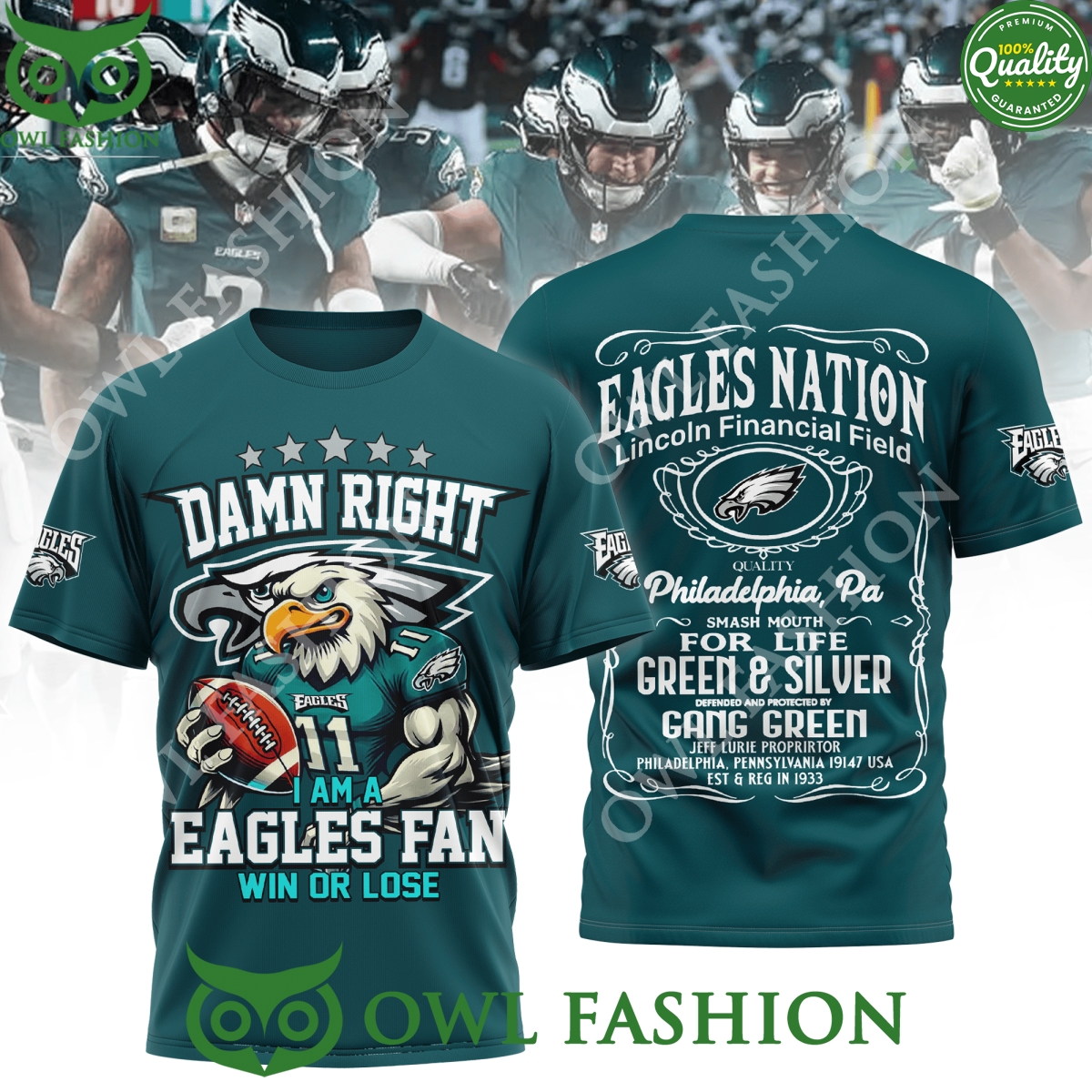 Philadelphia Eagles I Am A Eagles Fans Win or Lose 3D t Shirt