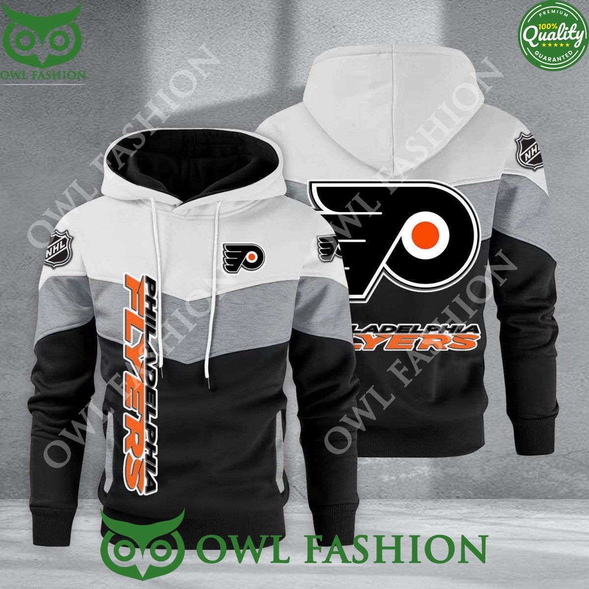 Philadelphia Flyers NHL Hockey Black White Printed Hoodie