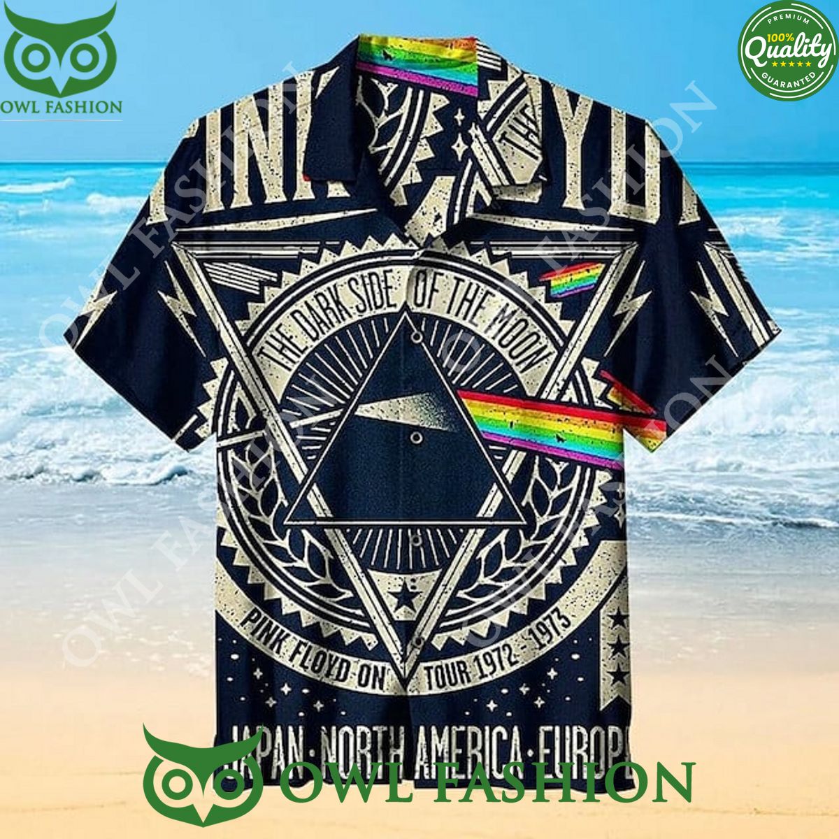 Pink floyd the dark side of the moon Tour 1972 1973 Japan North America Europe hawaiian shirt