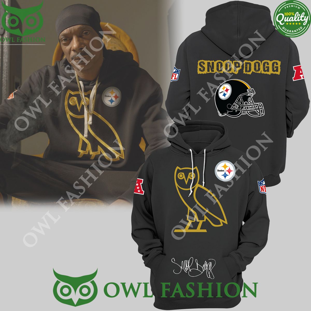 Pittsburgh Steelers NFL football team special Snoop Dogg 3d hoodie and pant