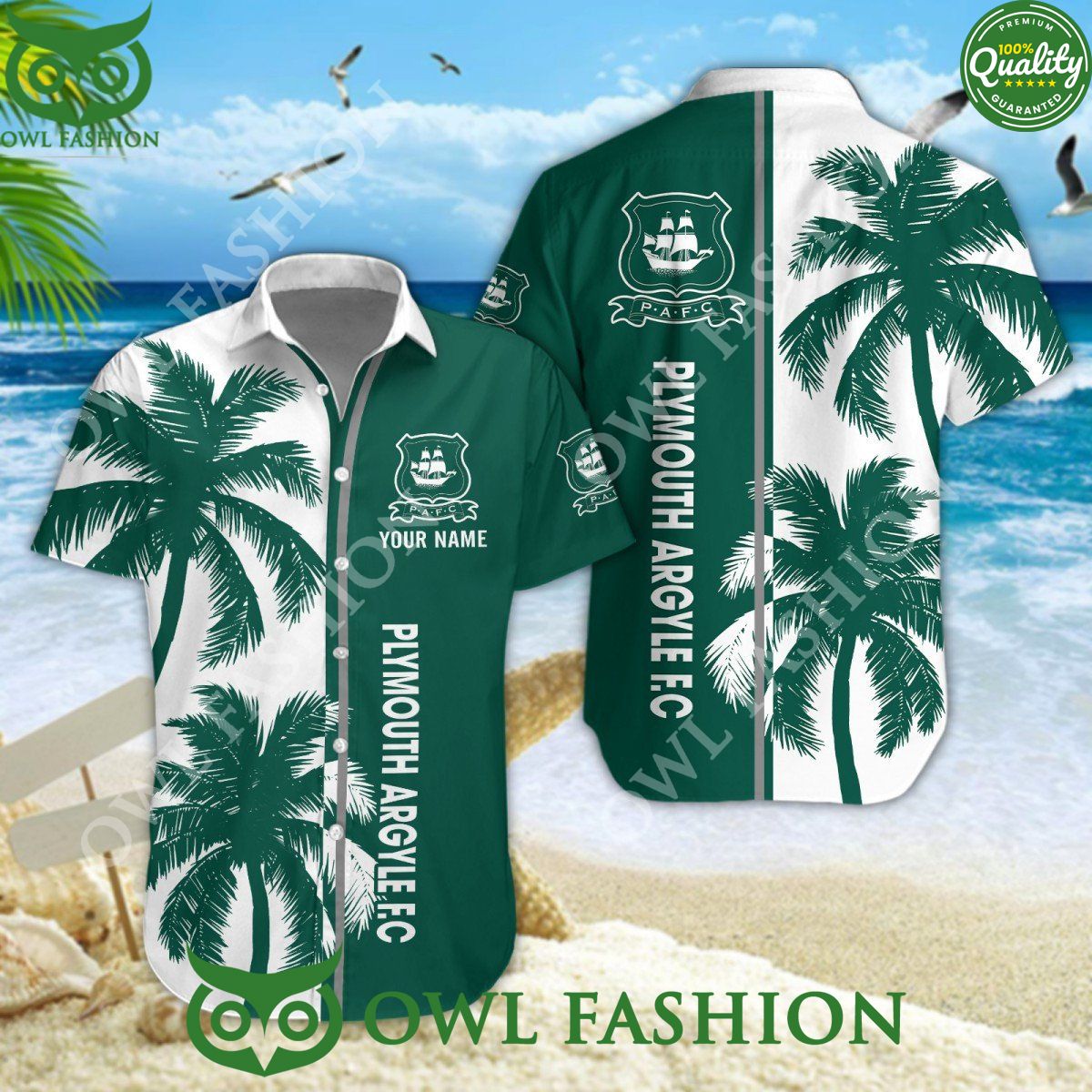 Plymouth Argyle FC Personalized Green coconut tree 2024 Hawaiian Shirt