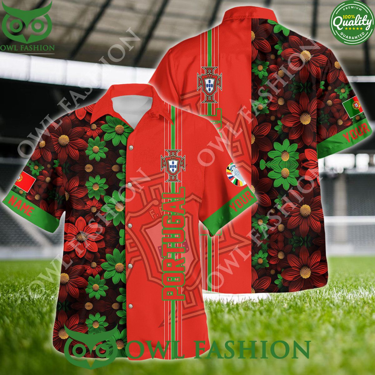 Portugal Customized Euro Championship UEFA Hawaiian Shirt