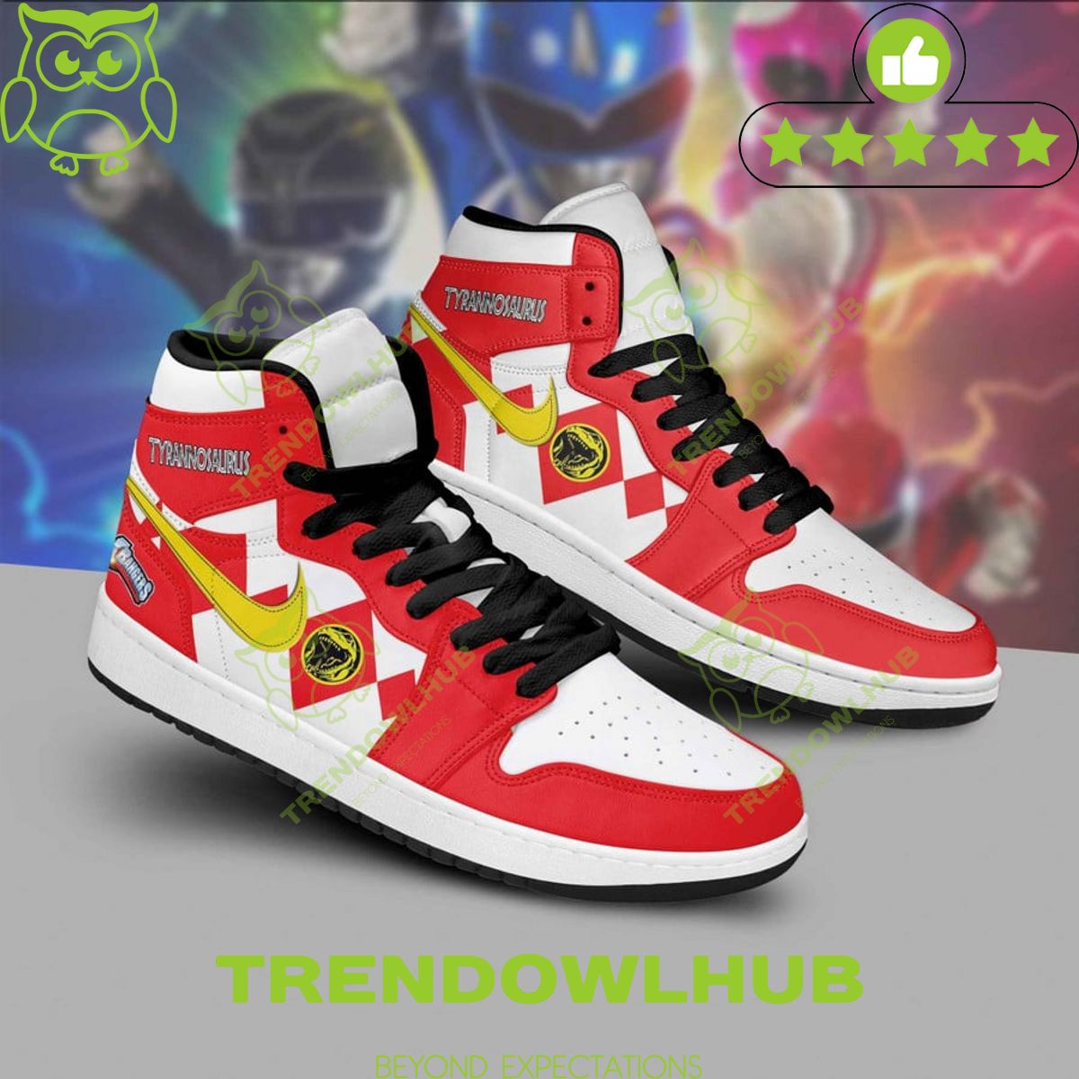 Power Rangers Tyrannosaurus Air Jordan High Top Sneaker Boot