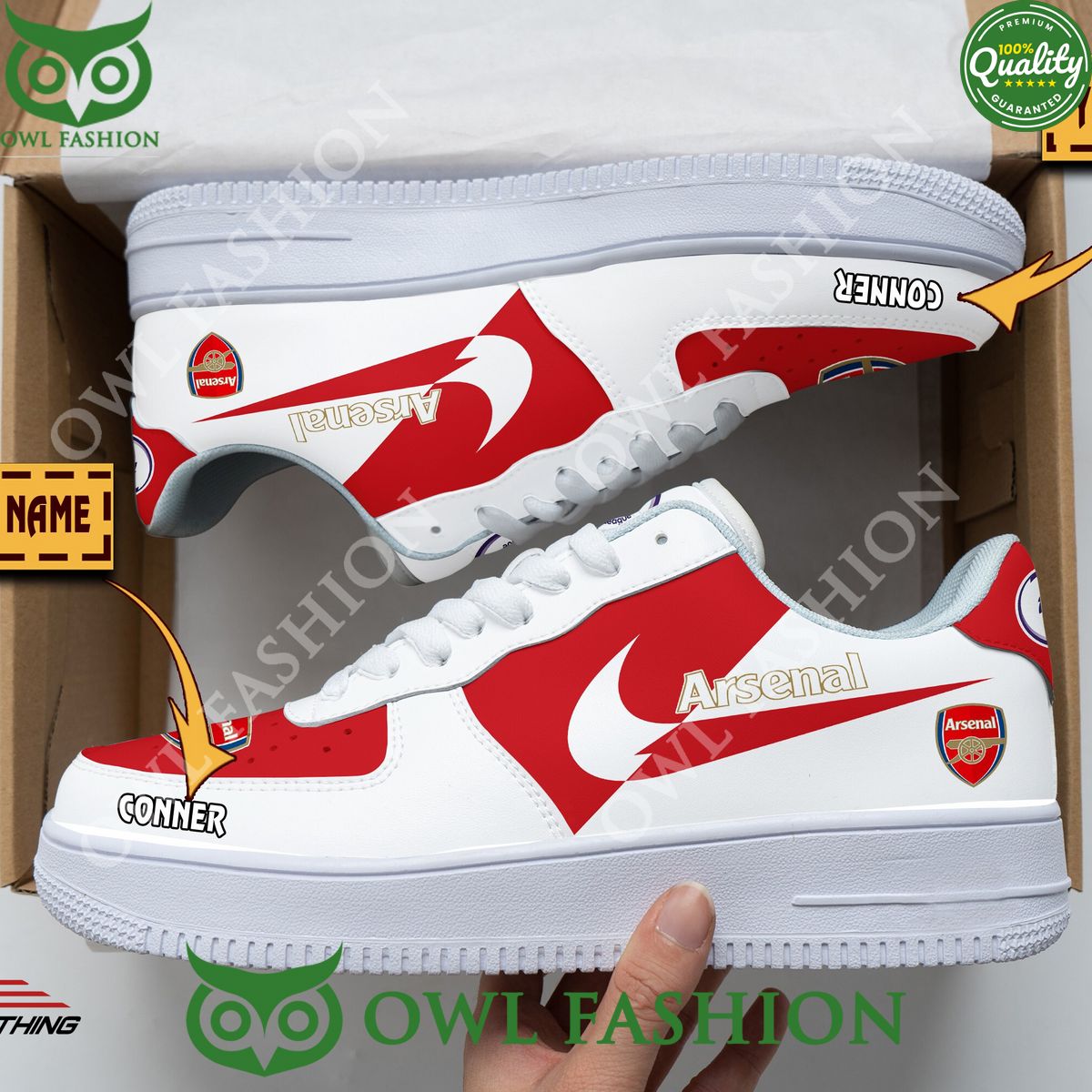 Premier League Arsenal F.C. Personalized Air Force 1 Shoes