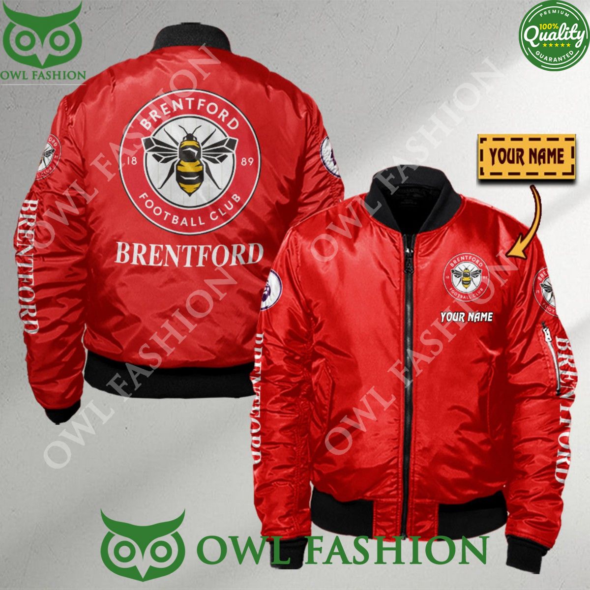 Premier League Brentford FC Customized 3D Bomber Jacket