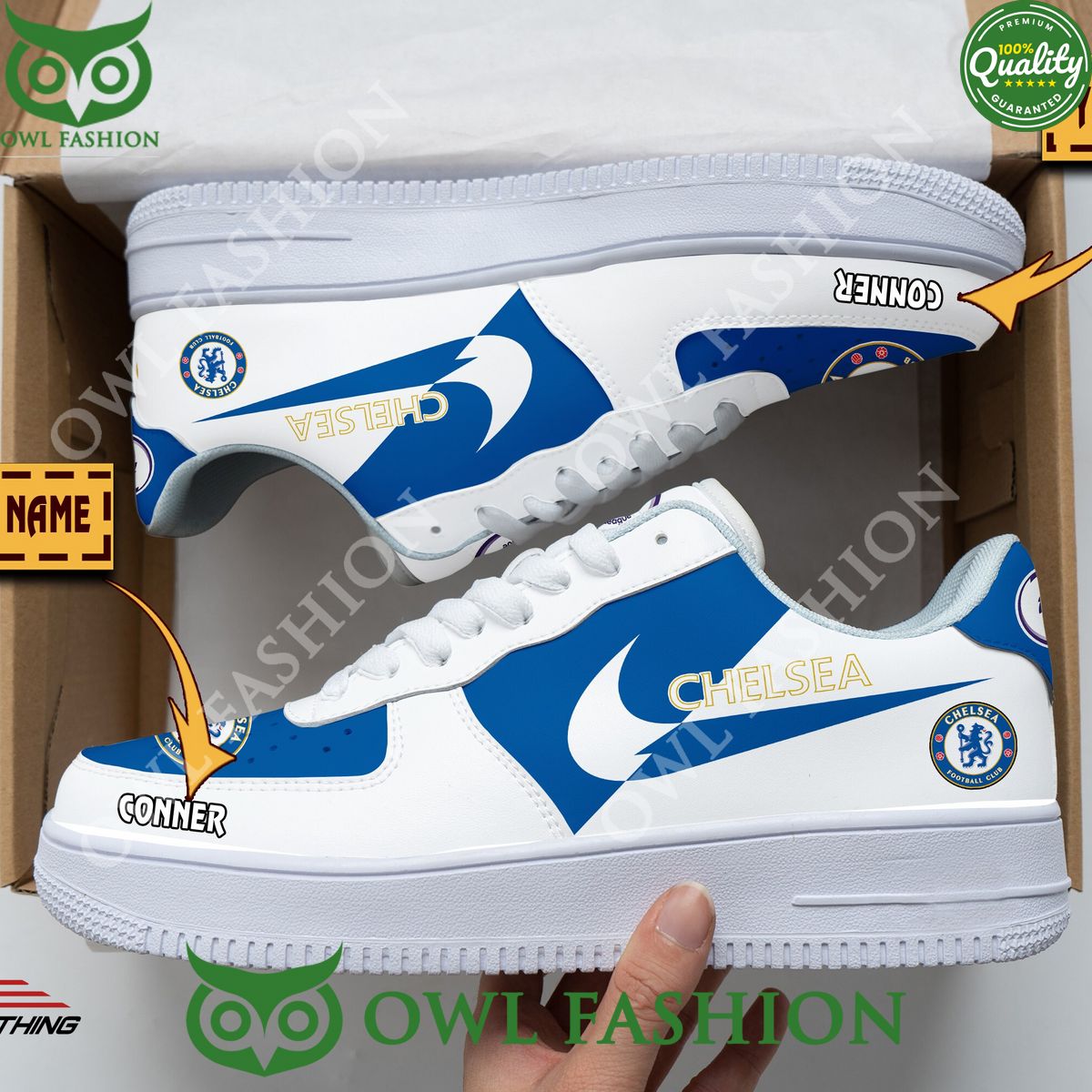 Premier League Chelsea F.C. Personalized Air Force 1 Shoes