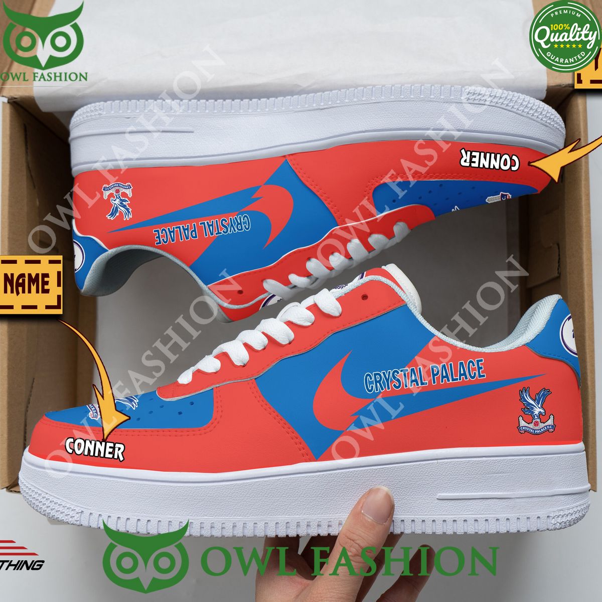 Premier League Crystal Palace F.C Personalized Air Force 1 Shoes