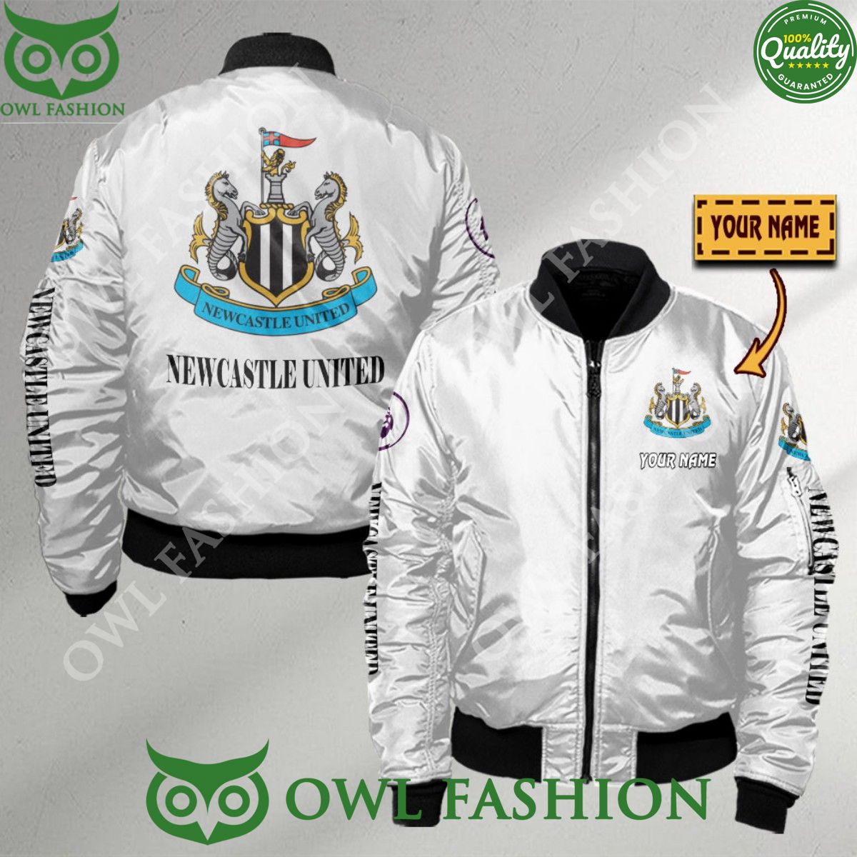Premier League Newcastle United F.C Customized 3D Bomber Jacket