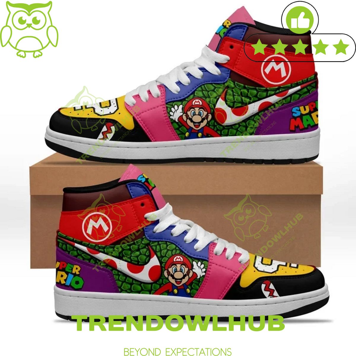 Premium The Super Mario Bros sneaker Animated air jordan high top shoes