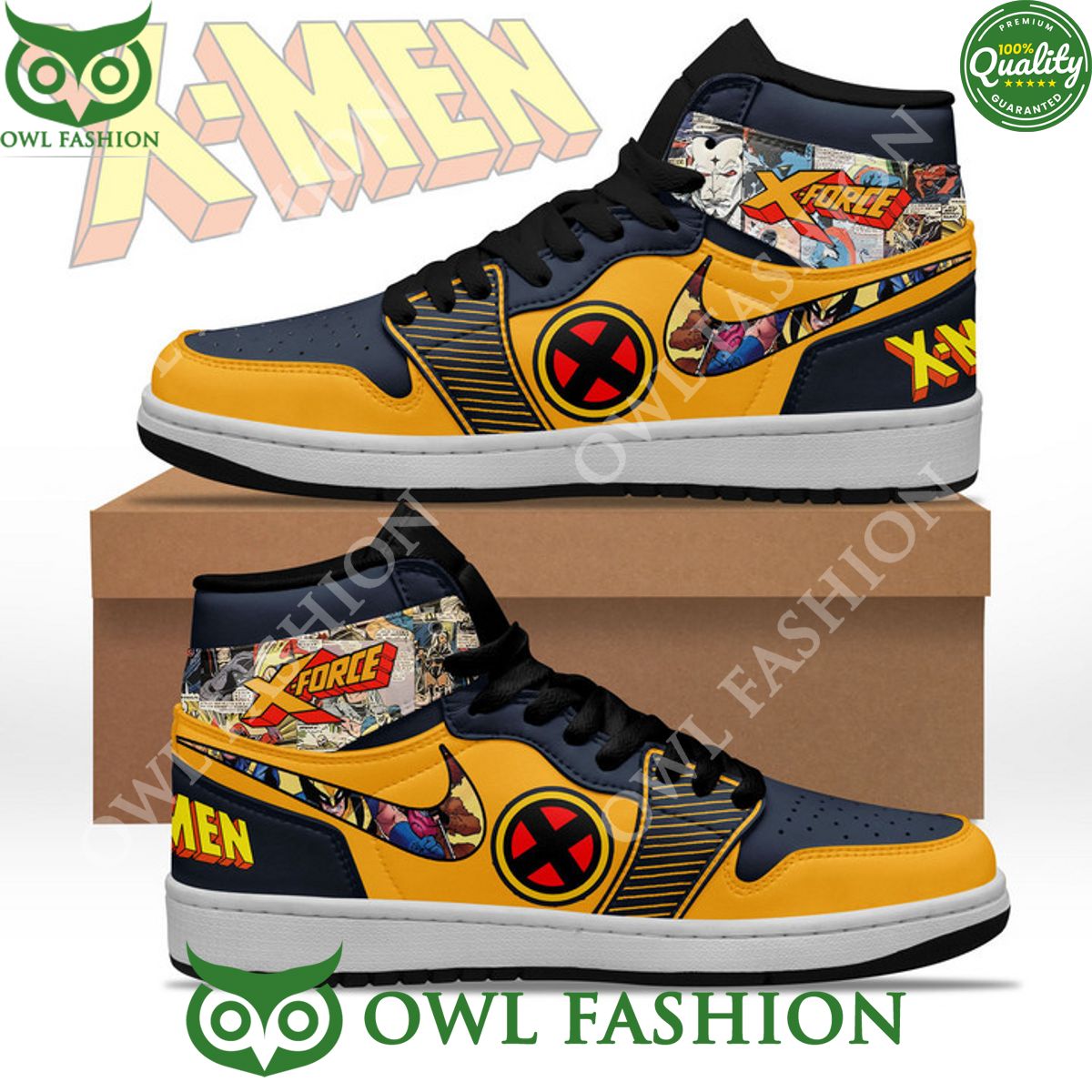 Premium X Men X force Wolverine Air Jordan High Top Sneaker Boots