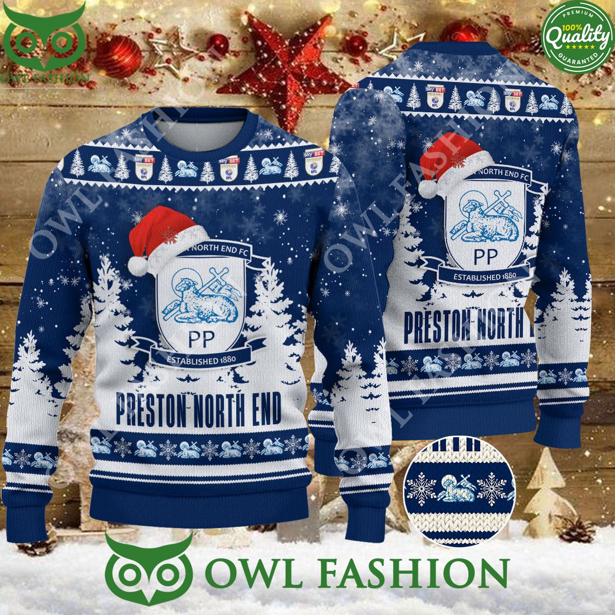 Preston North End FC Christmas EFL Ugly Premier League Sweater Jumper