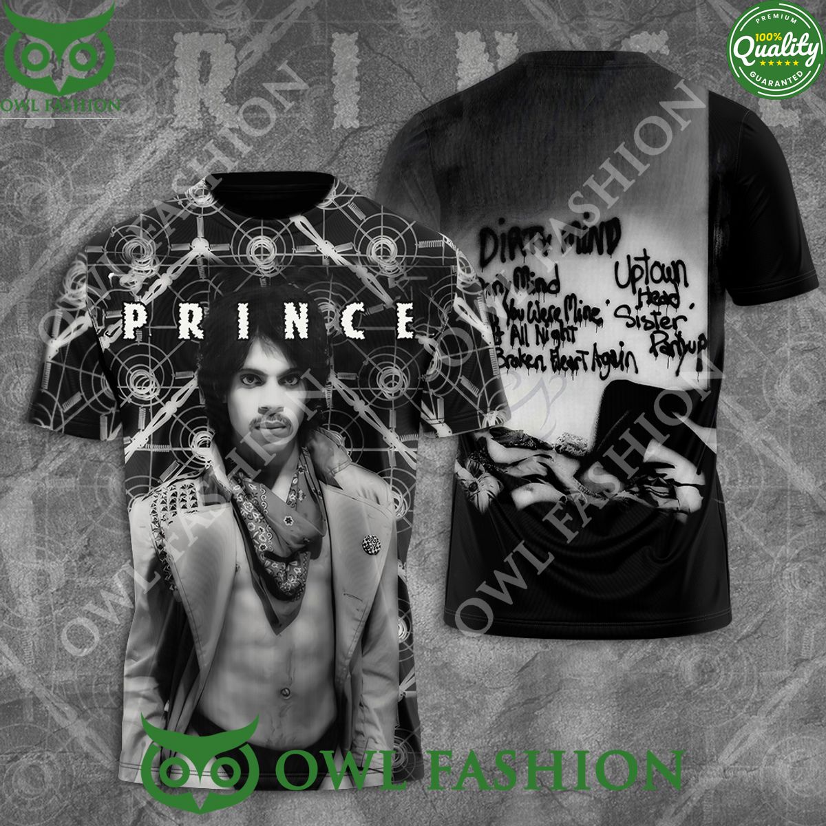 Prince Dirty Mind Studio Album 3D t Shirt