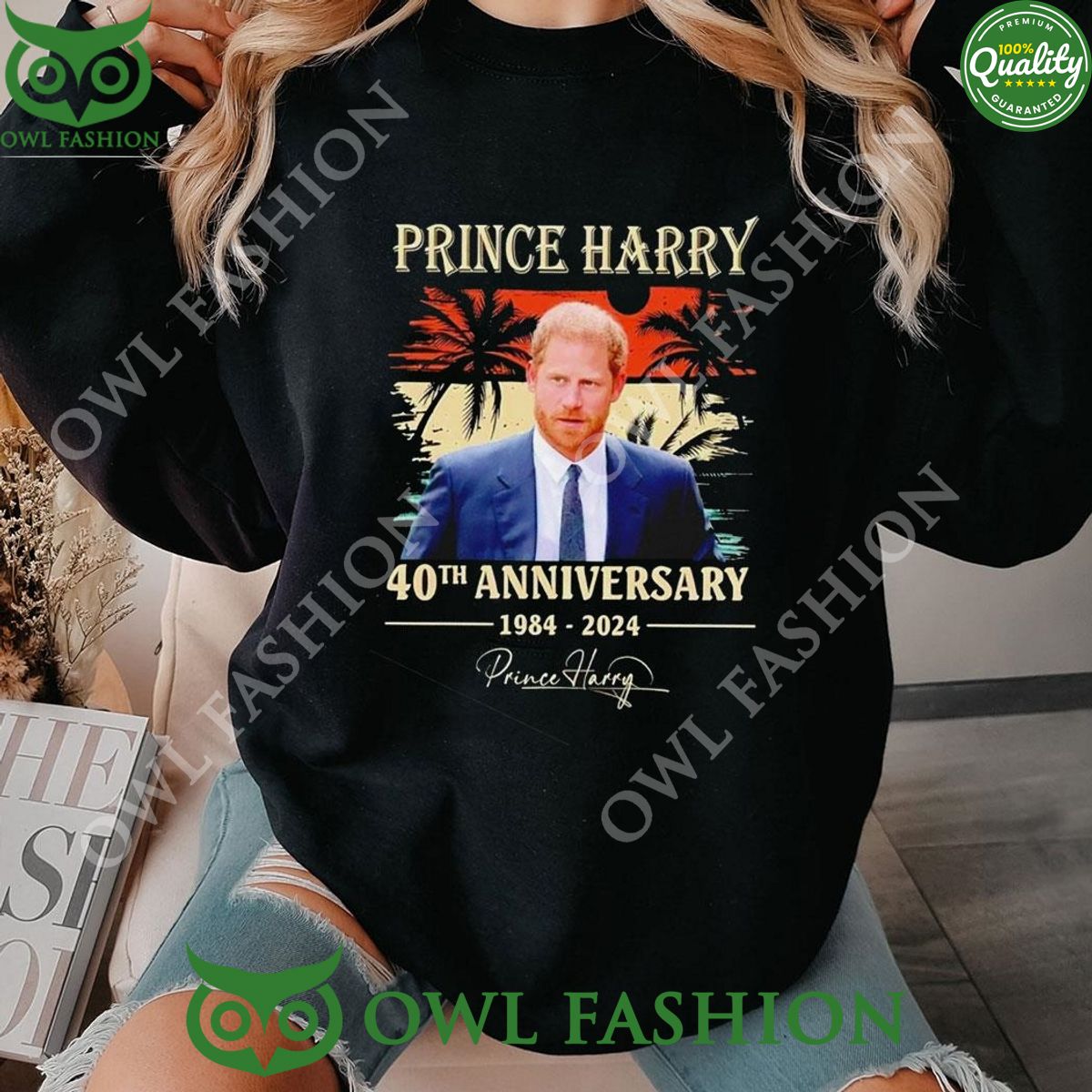 Prince Harry 40th Anniversary 1984 2024 Signature 2D t shirt