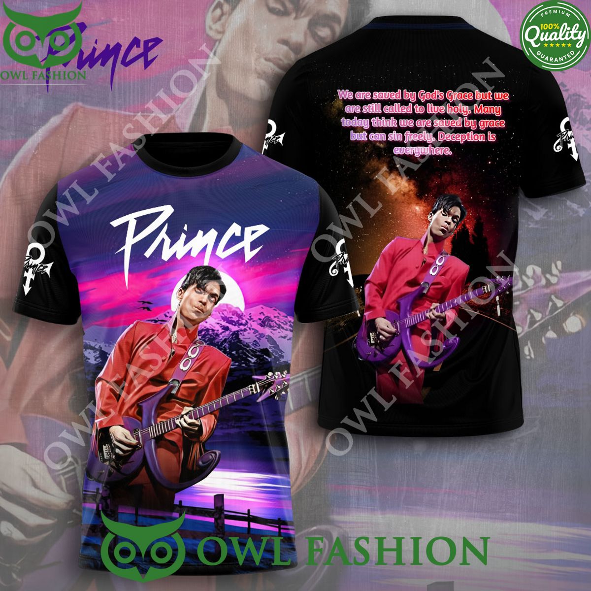 Prince Lyrics Music Guitar 3D t Shirt