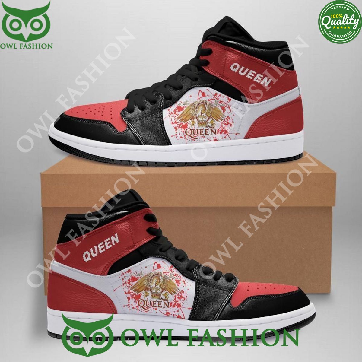 Queen Rock Band Red Limited Air Jordan High Top Shoes