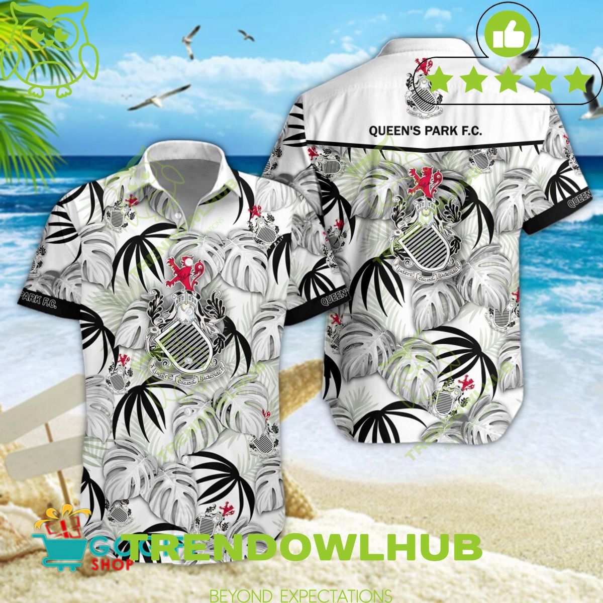 Queen's Park F.C. Scottish Premiership Football Club Hawaiian Shirt