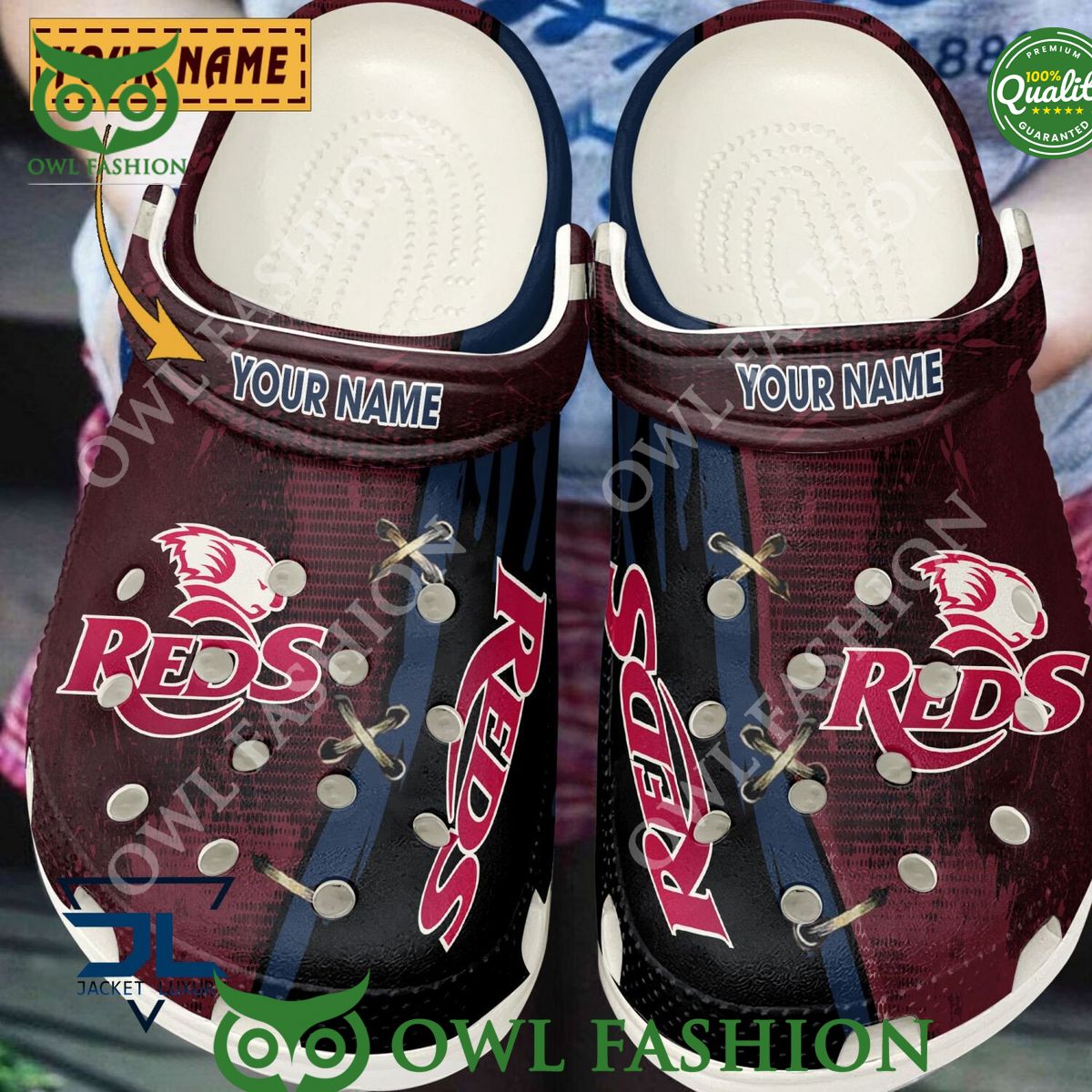 Queensland Reds Rugby Customized Crocs