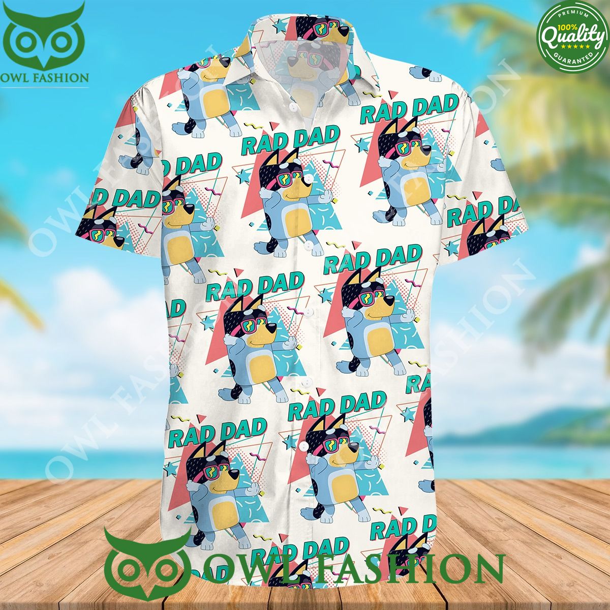 Rad Dad Cool Dog sunglasses hawaiian shirt