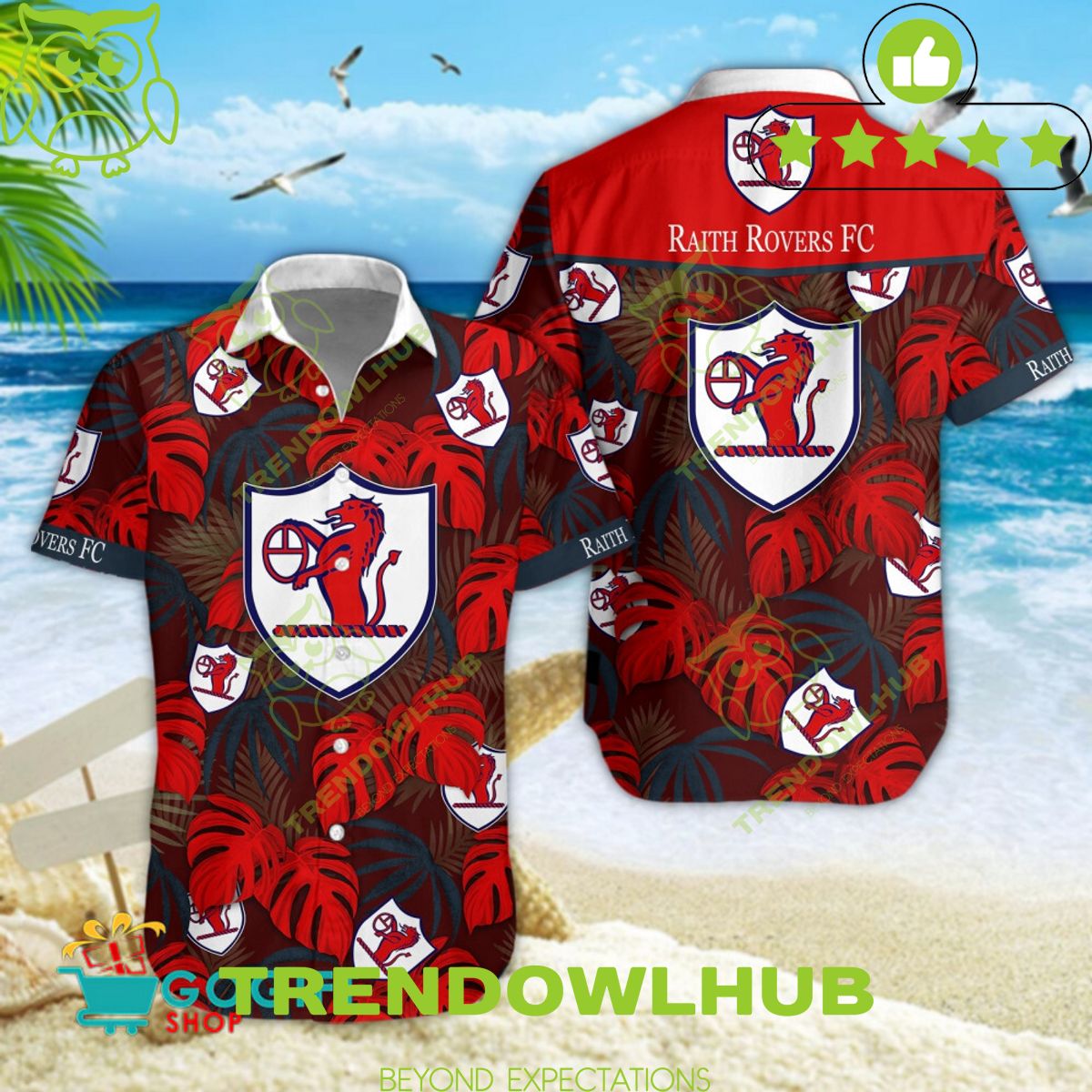 Raith Rovers F.C. Scottish Premiership Football Club Hawaiian Shirt