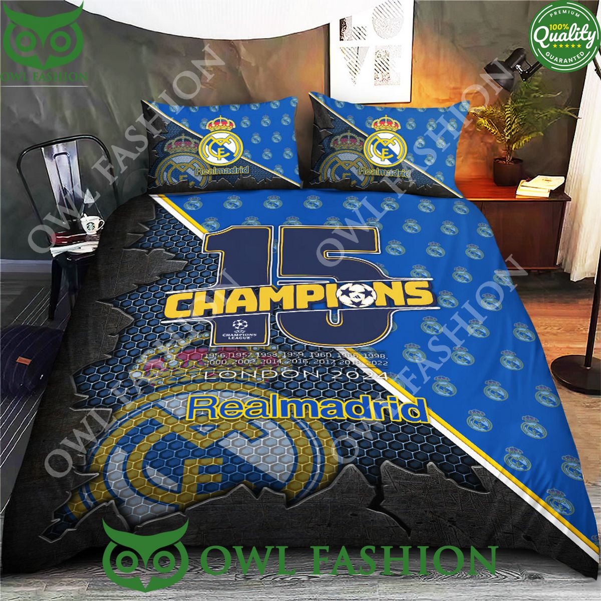 Real Madrid 15 Champions League London 2024 Limited Bedding Set