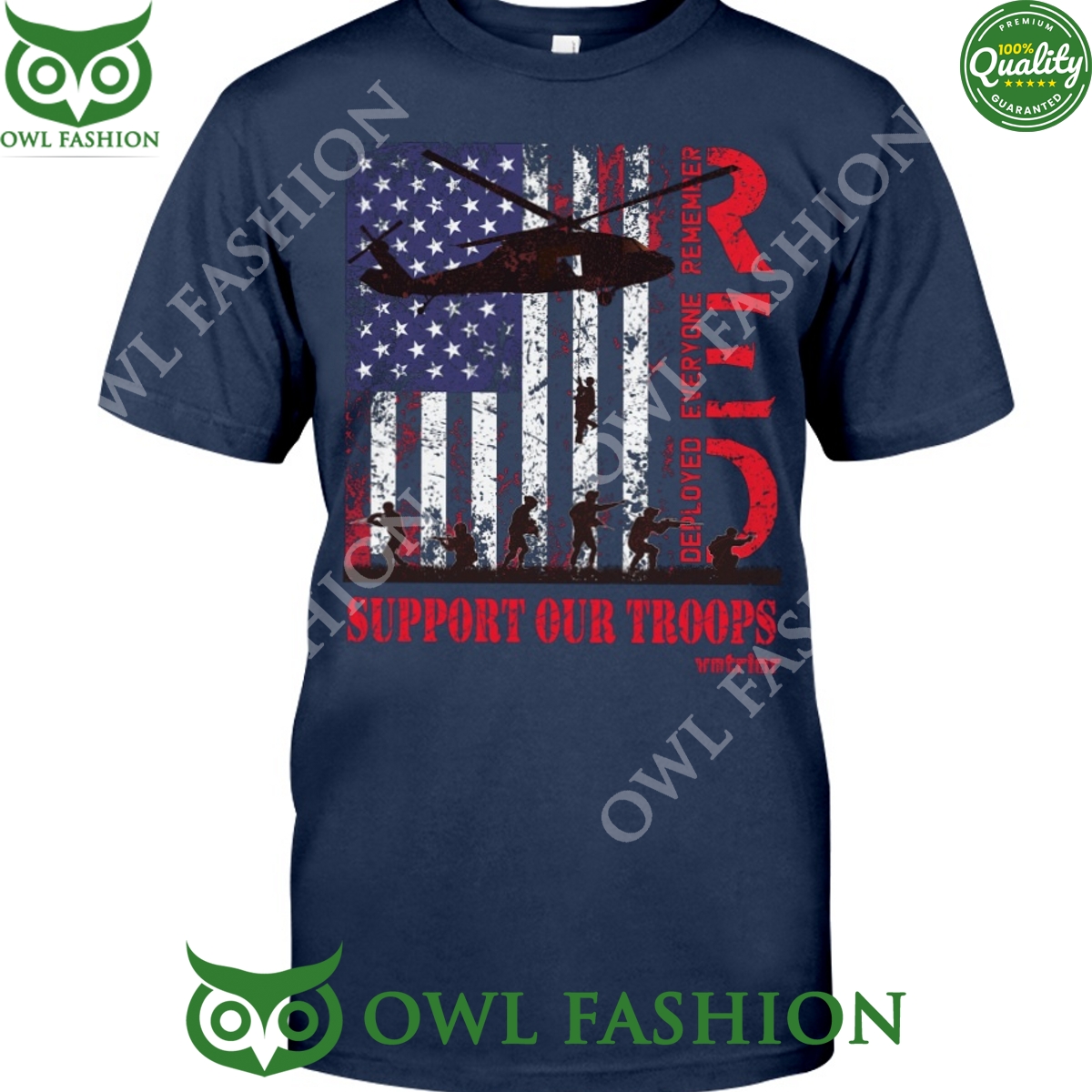 Red Support Our Troops Deployed Everyone Remember Veteran t shirt