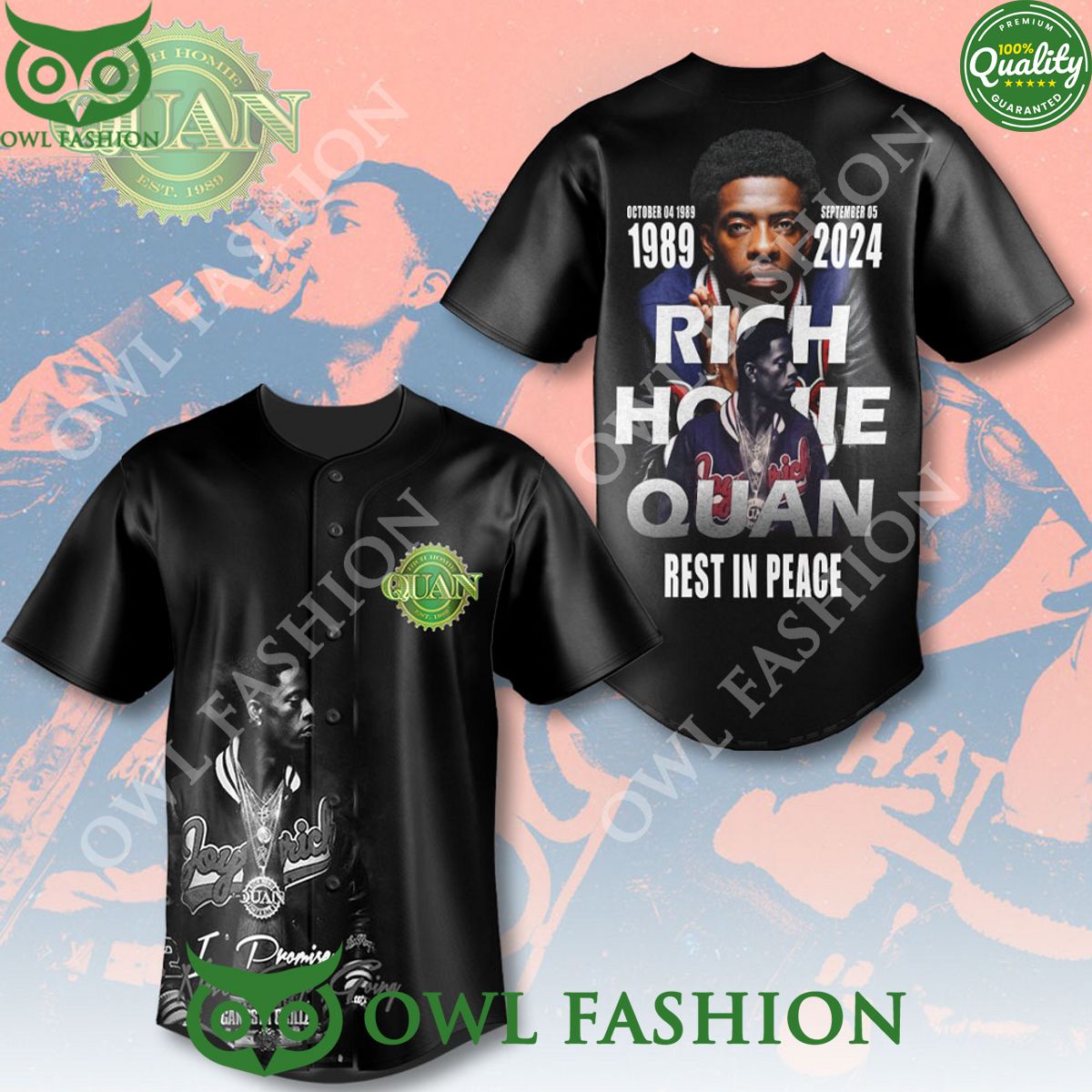 Rich Homie Quan Rest in Peace 1989 2024 Baseball Jersey shirt