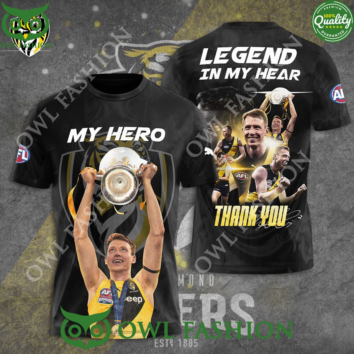 Richmond FC Dylan Grimes Hero Legend in my hear 3D t shirt