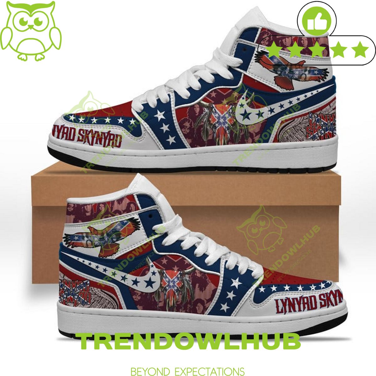 Rock band USA Texas Eagle Lynyrd Skynyrd Air Jordan High Sneakers