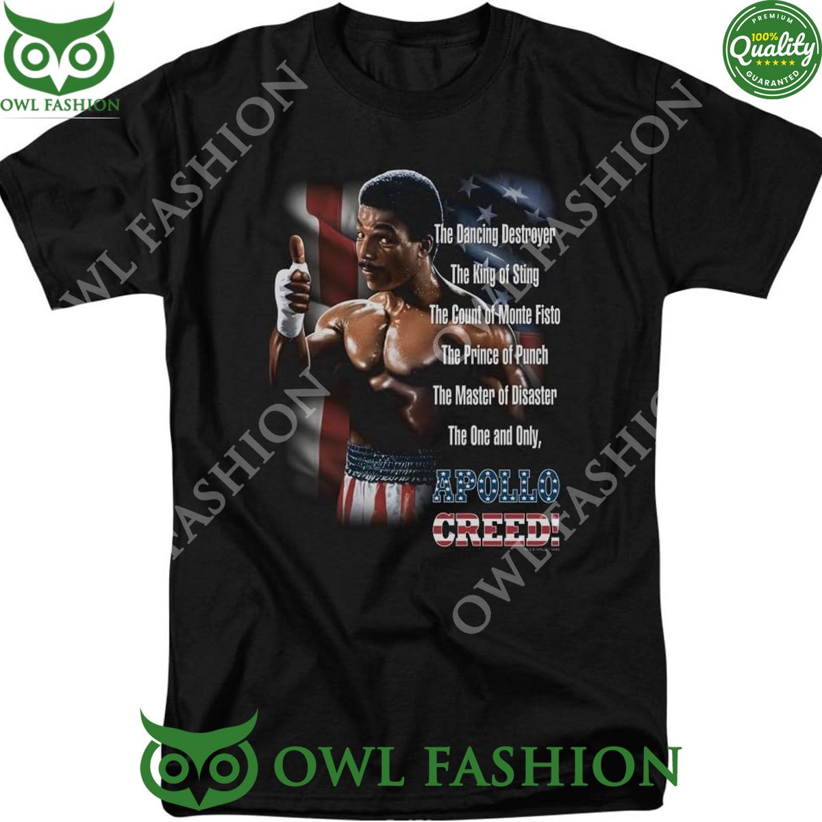 Rocky II One and Only Apollo Creed The Dancing Destroyer Black Tee T-Shirt