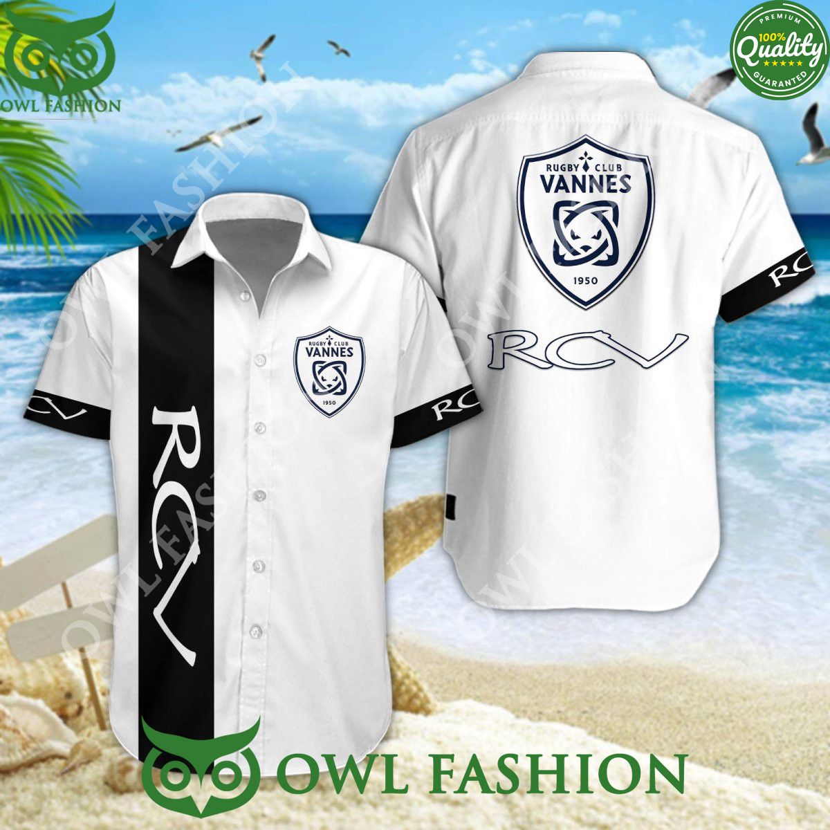 Rugby Club Vannes Rugby Champion Top 14 France Hawaiian Shirt