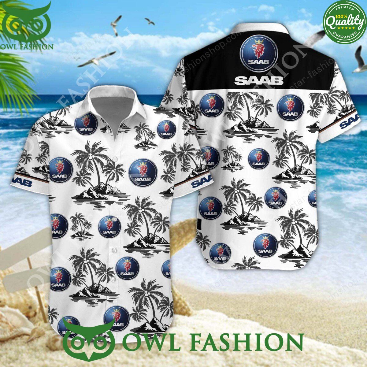 Saab Automobile Hawaiian Shirt Shorts