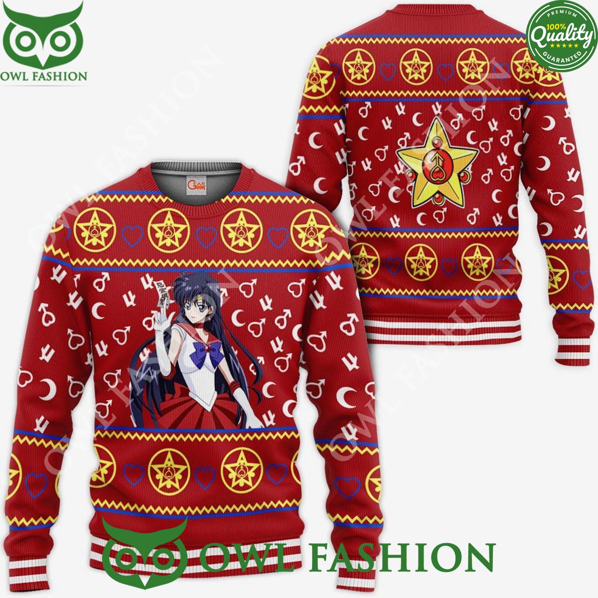 Sailor Mars Anime Ugly Christmas Sweater