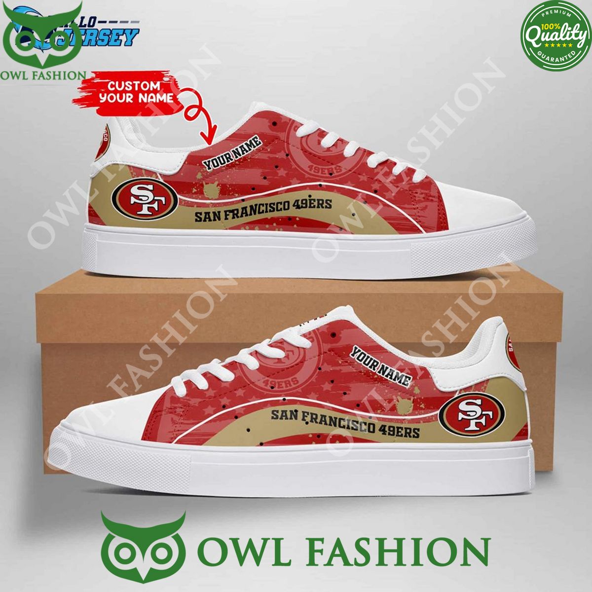 San Francisco 49ers Customized NFL Stan Smith Sneakers