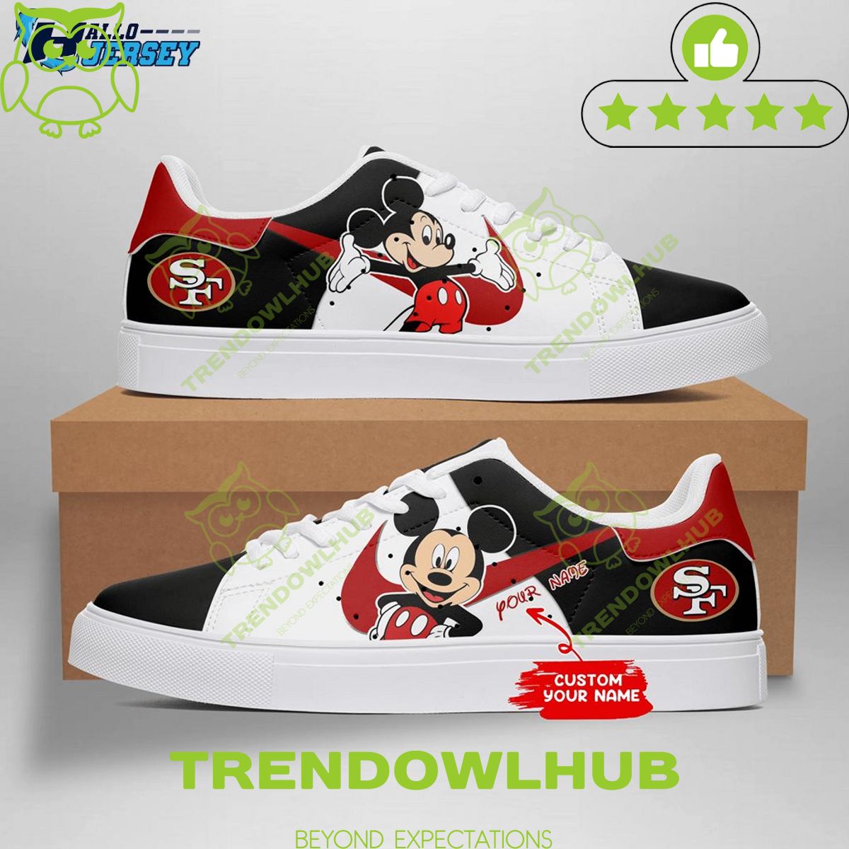 San Francisco 49ers Mickey Mouse Footwear Custom Stan Smith Nfl Sneakers