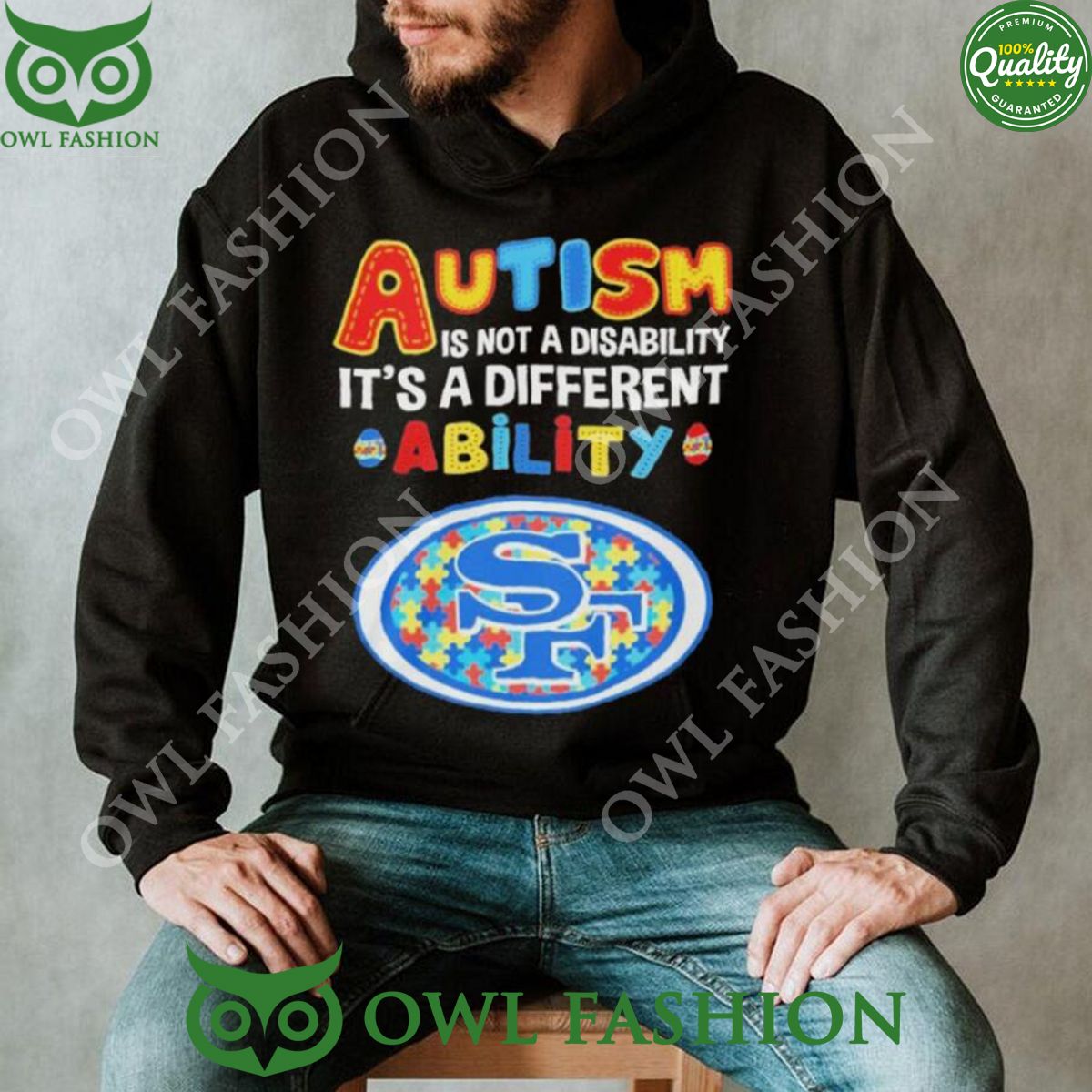 San Francisco 49ers NFL Champion Autism 2D Shirt Hoodie