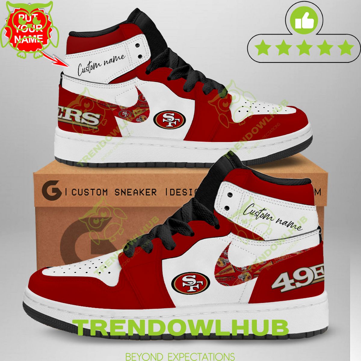 San Francisco 49ers NFL Team Custom Air Jordan High Top