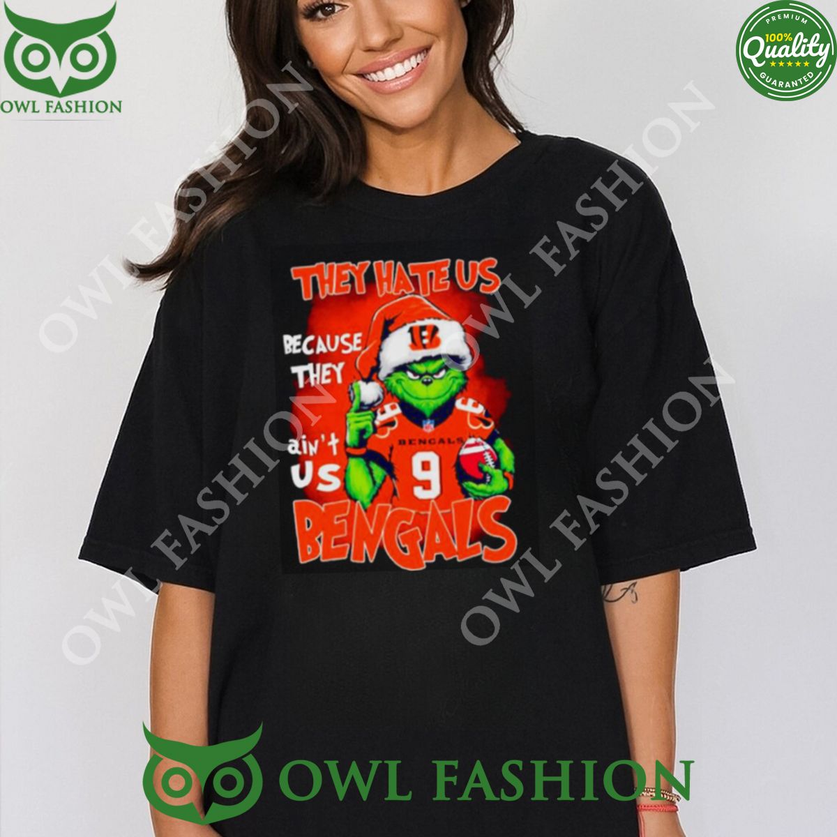 Santa Grinch they hate us because they ain’t us Bengals Tshirt