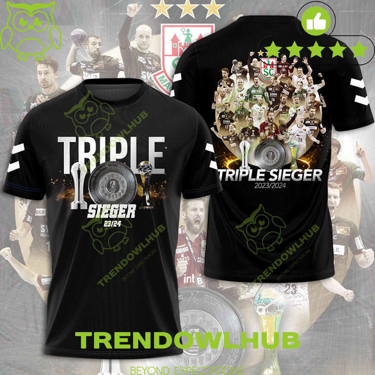 SC Magdeburg Tripple Sieger 23 24 Champion 3D Tshirt