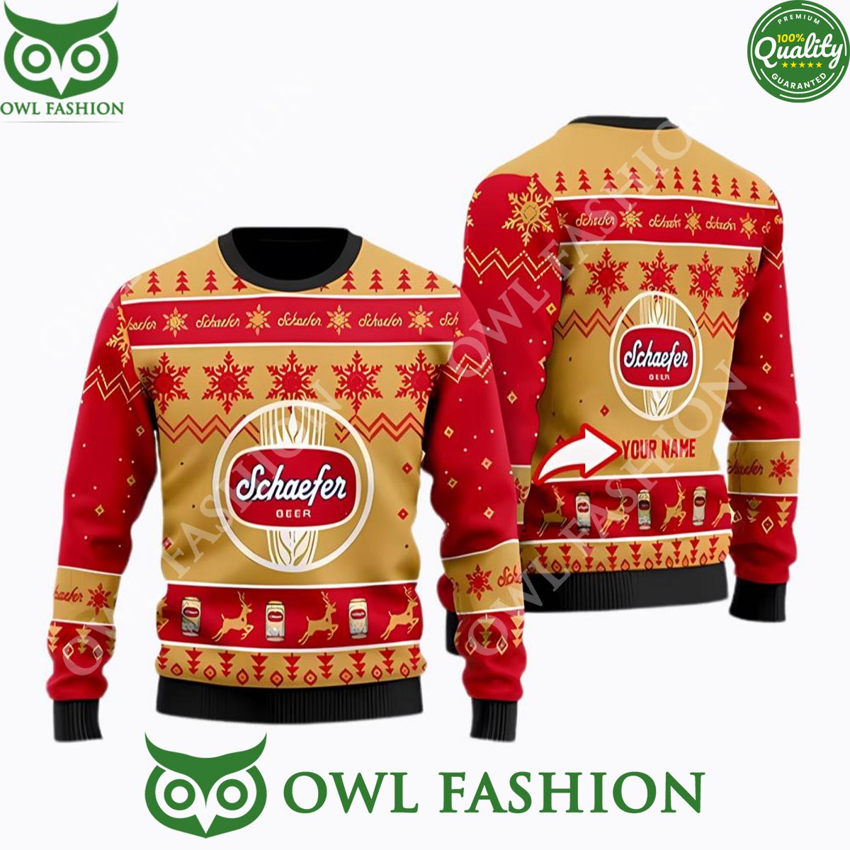 Schaefer Beer Personalized Christmas Sweater Jumpers