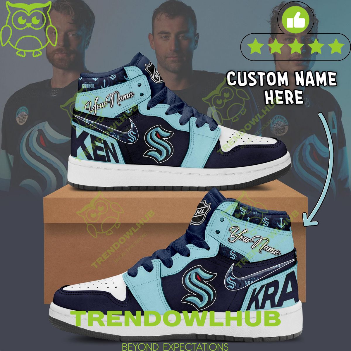 Seattle Kraken NHL Personalized Ice Hockey Team Air Jordan High Top