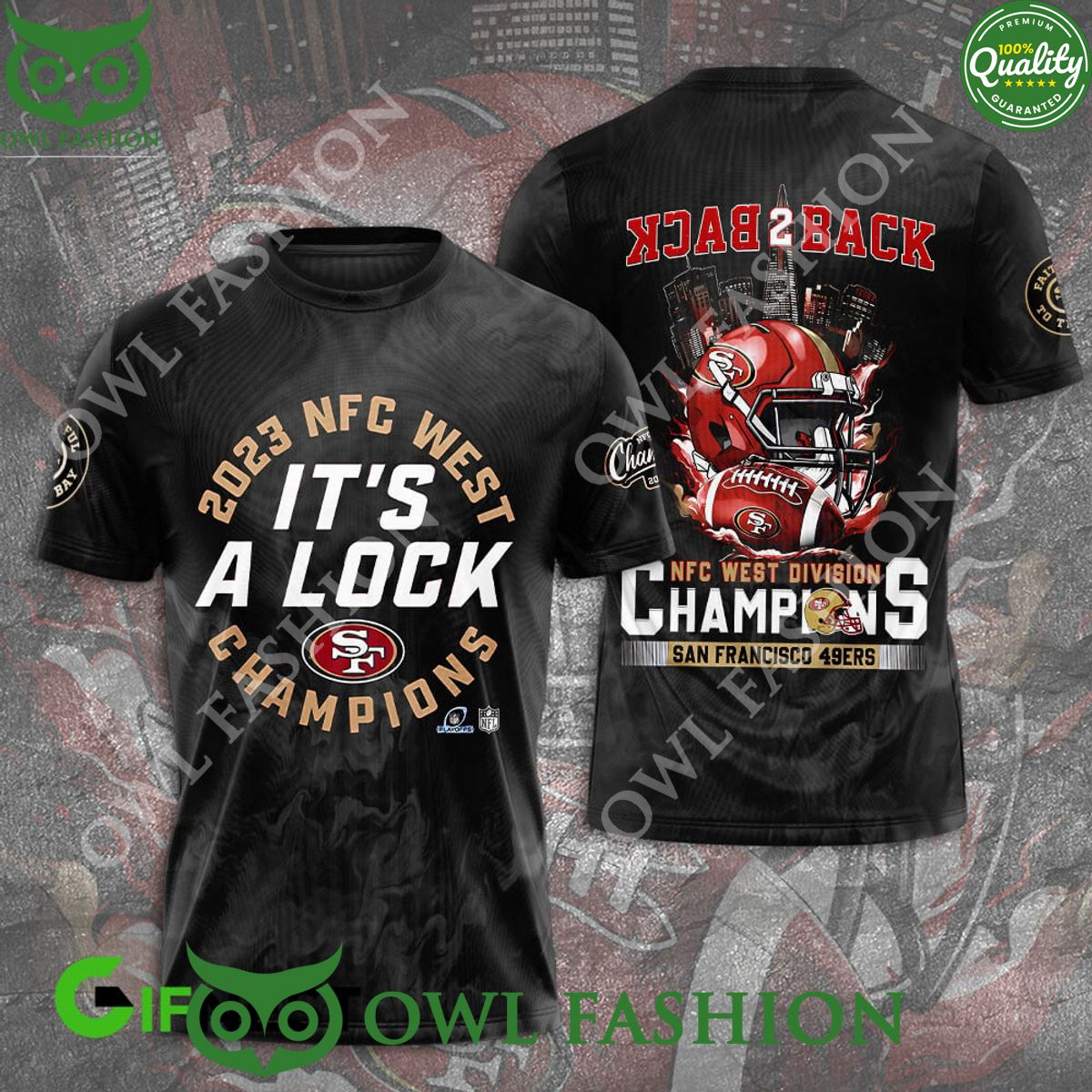 SF49 NFC west 2023 Its a lock champions back to back 49ers t shirt