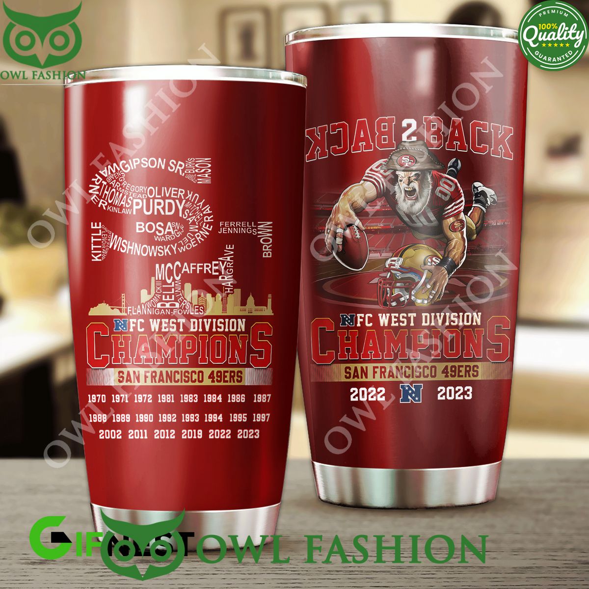 SF49 NFC West Champions Back 2 Back Red Tumbler Cup